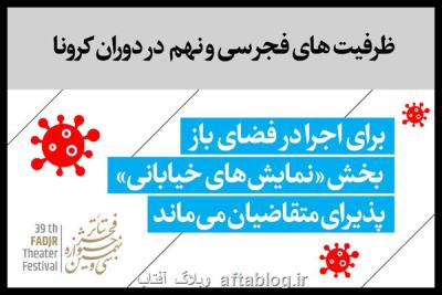 نمایش های خیابانی تئاتر فجر همچنان پذیرای متقاضیان می ماند